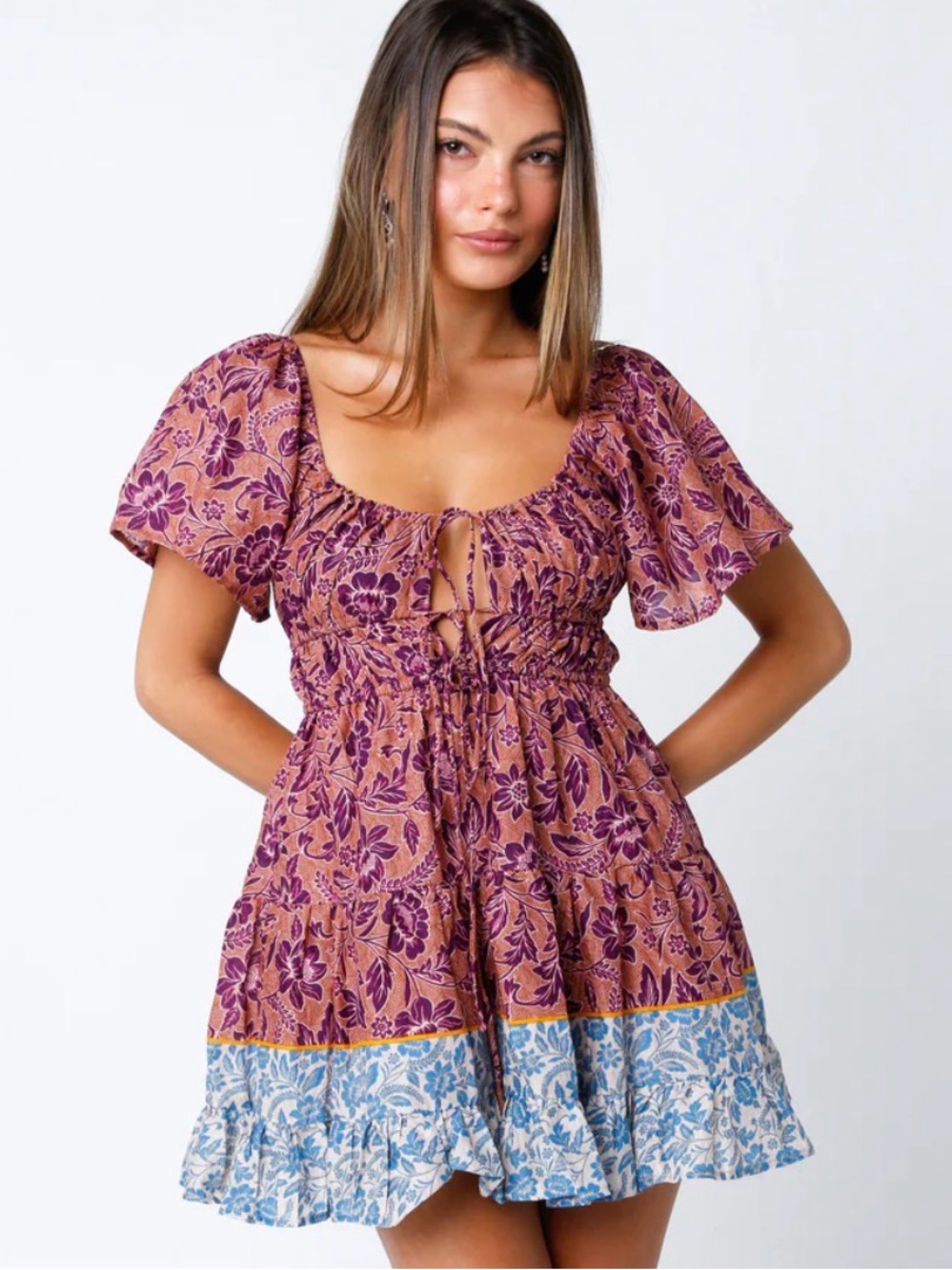 NWT Olivaceous Floral Bohemian Dress